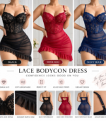 Premium Lace Corset Mini Night Dress - Image 4